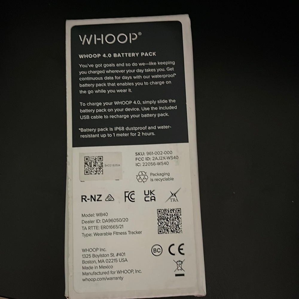 Whoop 4.0 charger